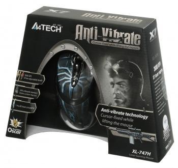 Мышь A4Tech Oscar Editor XL-747H рисунок/голубой лазерная 3600dpi USB 6but (XL-747H (BLUE SPIDER))