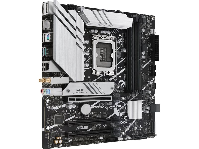 Материнская плата Asus PRIME B760M-A WIFI D4 Soc-1700 Intel B760 4xDDR4 mATX AC`97 8ch(7.1) 2.5Gg RAID+HDMI+DP