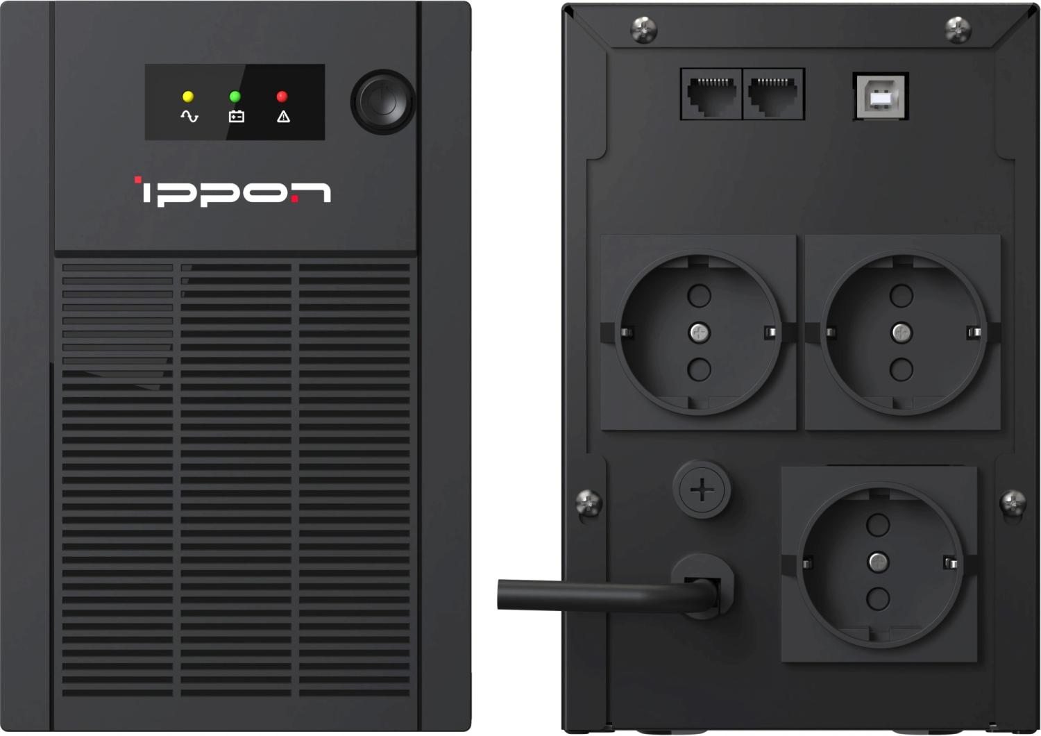 Источник бесперебойного питания Ippon Back Basic 1050S New Euro 600Вт 1050ВА черный