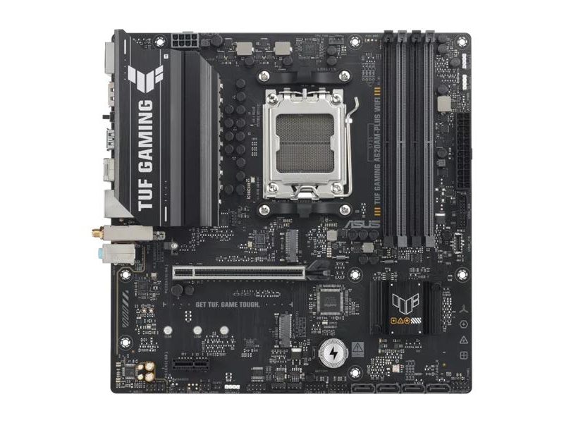 Материнская плата ASUS TUF GAMING A620AM-PLUS WIFI, AM5, A620A, 4*DDR5, 4*SATA, 2*M.2, 2*USB 3.2, 4*USB 2.0, 1*PCIx16, 1*PCIx1, 2*DP+HDMI, mATX; 90MB1MZ0-M0EAY0