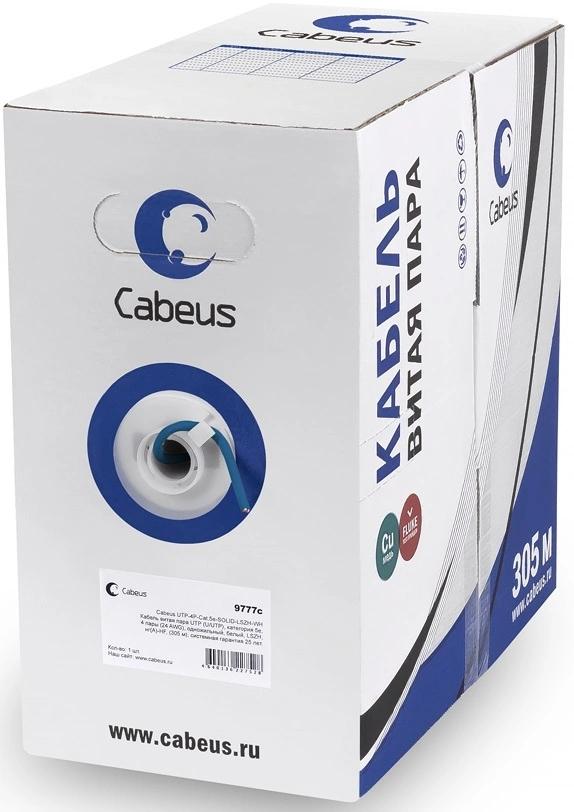 Кабель информационный Cabeus UTP-4P-Cat.5e-SOLID-LSZH-BL кат.5E U/UTP 4 пары LSZH внутренний 305м синий