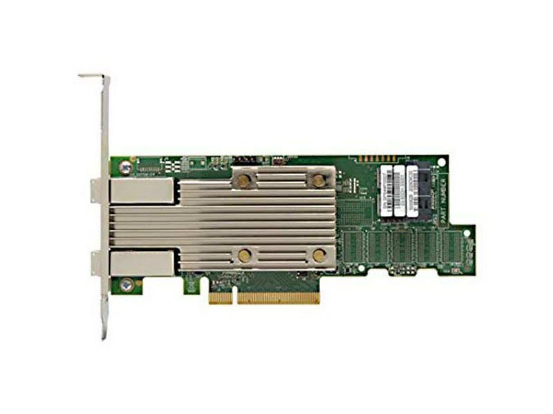 RAID контроллер/ SAS 9400-8i8e SGL (05-50031-02) PCIe 3.1 x8 LP, Tri-Mode SAS/SATA/NVMe 12G HBA, 16port(2*int SFF8643+2*ext SFF8644), 3516 IOC