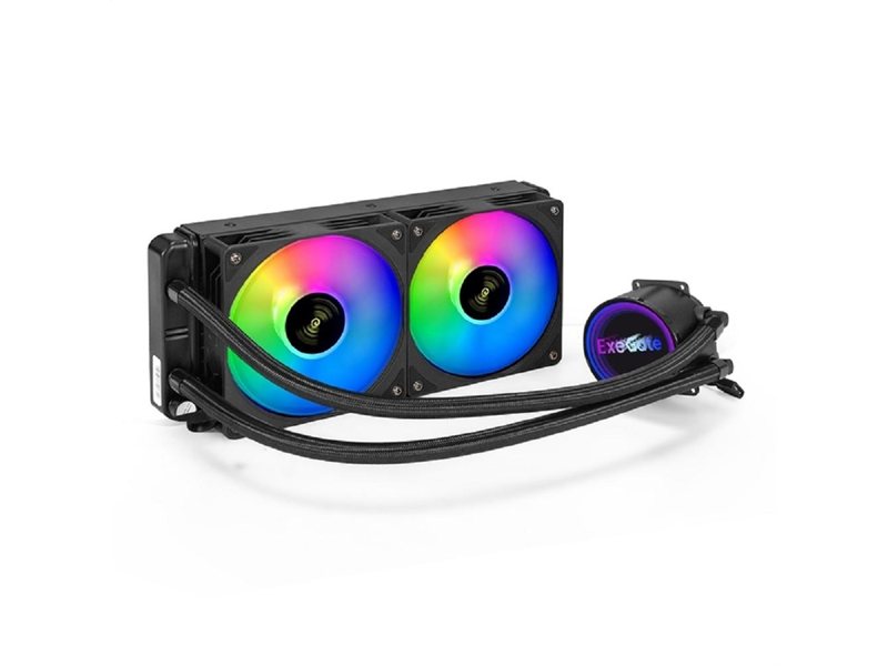 Exegate EX293458RUS Комплект водяного охлаждения ExeGate BlackWater-240.PWM.ARGB (3 PIN 5V ADDRESSABLE RGB подсветка, LGA2066/2011/1366/1150/1151/1155/1156/1200/1700/AM4/FM1/FM2/FM2+/AM2/AM2+/AM3/AM3+