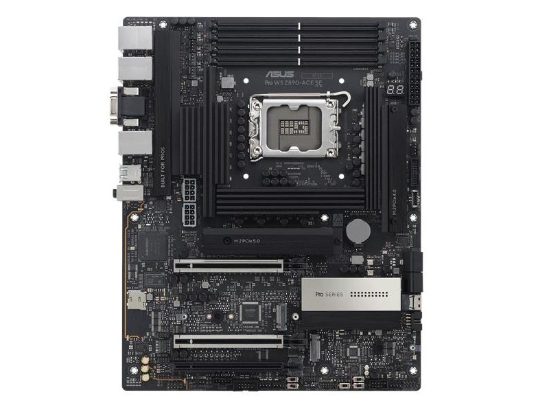 Материнская плата ASUS PRO WS Z890-ACE SE, LGA1851, 4*DDR5, 4*SATA, 4*M.2, 1*USB 3.2, 6*USB 2.0, Type-C, 3*PCIx16, HDMI, ATX; 90MB1JC0-M0EAY0