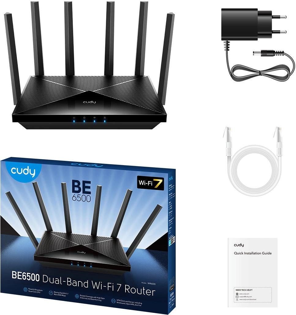 Роутер беспроводной Cudy WR6500 BE6500 10/100/1000BASE-T черный