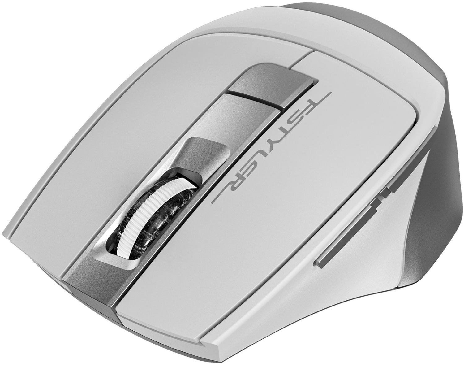 Мышь A4Tech Fstyler FB35S белый/серый оптическая 2000dpi беспров. BT/Radio USB для ноутбука 5but (FB35S USB ICY WHITE)