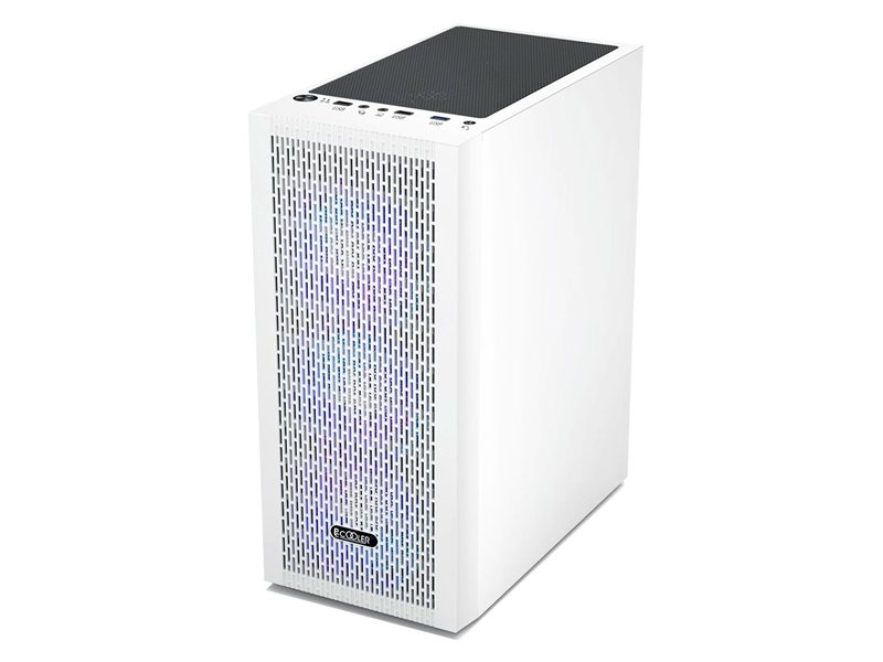Корпус без блока питания/ Case PCCooler MA100 MESH WH, Midi-Tower, TG, Mesh, 3x120mm ARGB, 1xUSB-A 3.0 + 2xUSB-A 2.0, ATX, mATX, mITX White