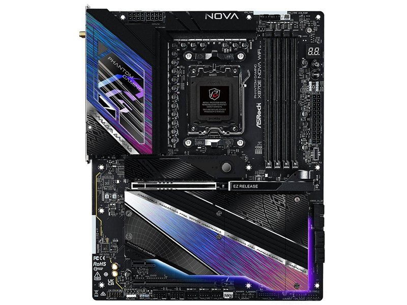 Материнская плата Asrock X870E NOVA WIFI Socket AM5 AMD X870E 4xDDR5 ATX AC`97 8ch(7.1) 5Gigabit RAID+HDMI