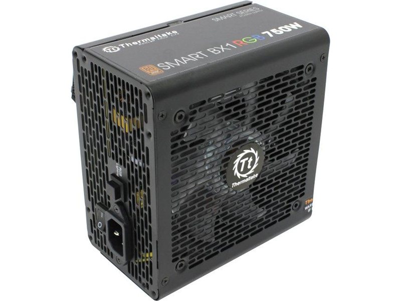 Блок питания Thermaltake ATX 750W Smart BX1 RGB 80+ bronze (20+4pin) APFC 120mm fan color LED 8xSATA RTL [PS-SPR-0750NHSABE-1]
