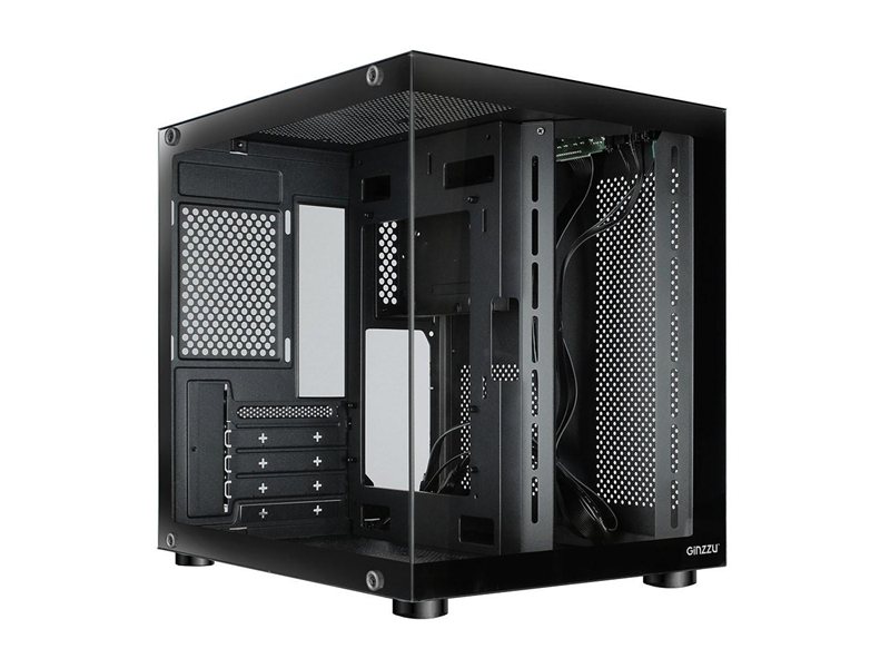 Ginzzu V100 закаленное стекло 1*USB 3.0,1*USB 2.0, AU mATX