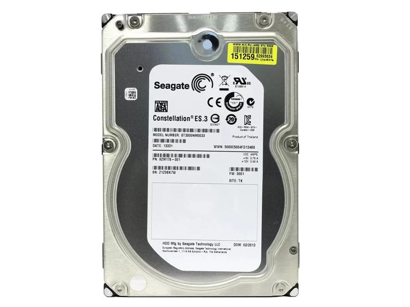 Жесткий диск/ HDD Seagate SATA3 3Tb Constellation ES.3 7200 128Mb 1 year warranty (replacement ST2000NM000A, ST2000NM017B, ST2000NM001A, ST1000NM0055, ST1000NM0008)