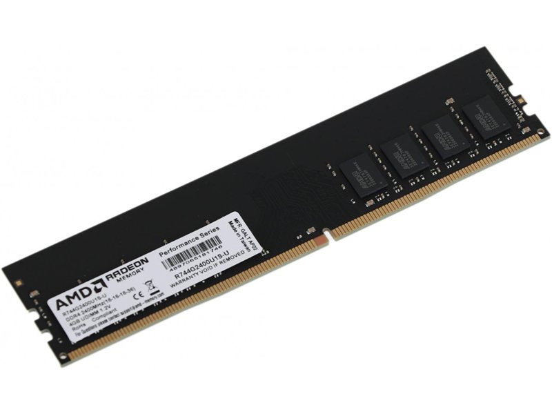 Память DDR4 4Gb 2400MHz AMD R744G2400U1S-U Radeon R7 Performance Series RTL PC4-19200 CL16 DIMM 288-pin 1.2В Ret
