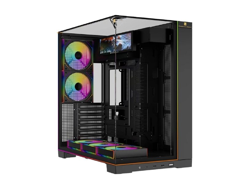 Thermalright Корпус TR-A70 Vision FAN5-M / Black / TG / 5x120mm ARGB PWM Fans / ARGB Strip / 9.16'' LCD screen / USB TYPE-C / ATX  / TRA70VF5MB
