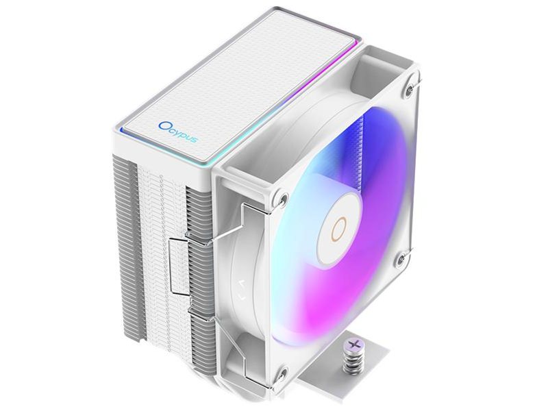 Кулер для процессора/ CPU Cooler Ocypus Gamma A40 WH ARGB Digital (200W, 4-pin PWM, LED temp., 133mm, Al/Cu, 4x6mm, ARGB, 1x100mm, 41CFM, 29.5dBA, 2400RPM, S: 1851/1700/1200/115X, AM5/AM4, white)
