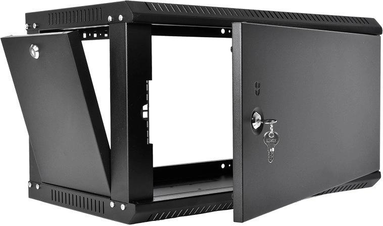 Шкаф коммутационный ЦМО ШРН-Эконом (ШРН-Э-6.500.1-9005) настенный 6U 600x520мм пер.дв.металл 75кг черный 470мм 14.5кг 180град. 345мм IP20 металл