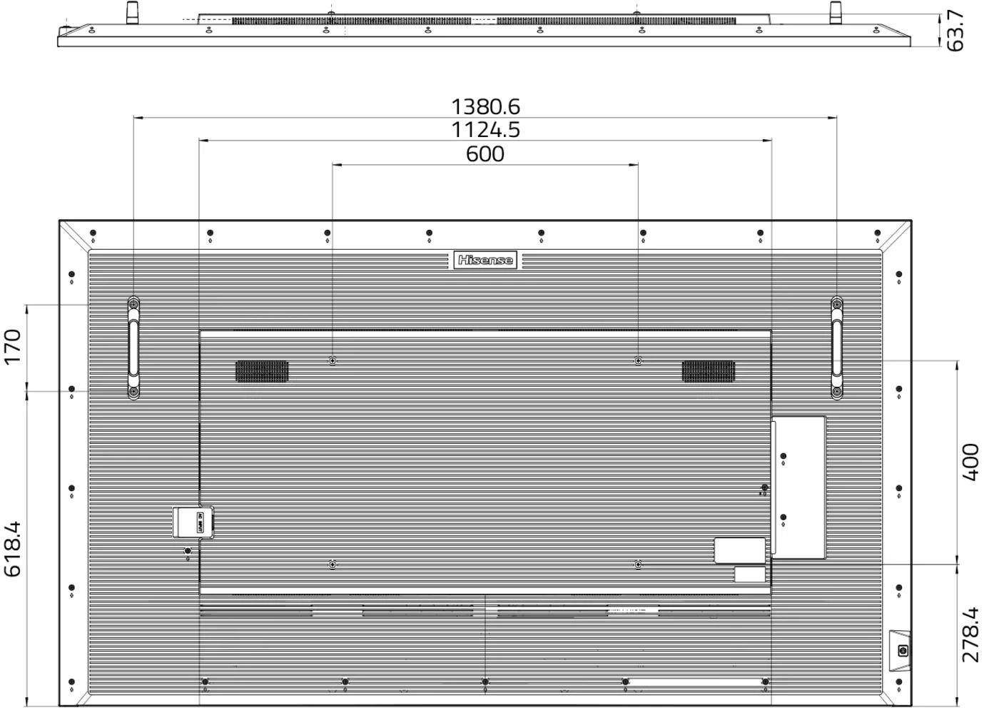 Панель Hisense 75" 75DM66D черный LED 8ms 16:9 HDMI M/M матовая 1200:1 500cd 178гр/178гр 3840x2160 DP 4K USB 29кг