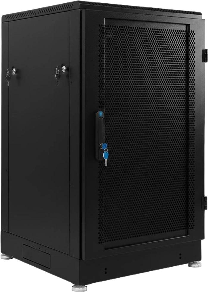 Шкаф серверный ЦМО (ШТК-М-24.6.10-44АА-9005) напольный 24U 600x1000мм пер.дв.перфор. задн.дв.перфор. 2 бок.пан. 700кг черный 855мм 74.1кг 180град. 1245мм IP20 металл
