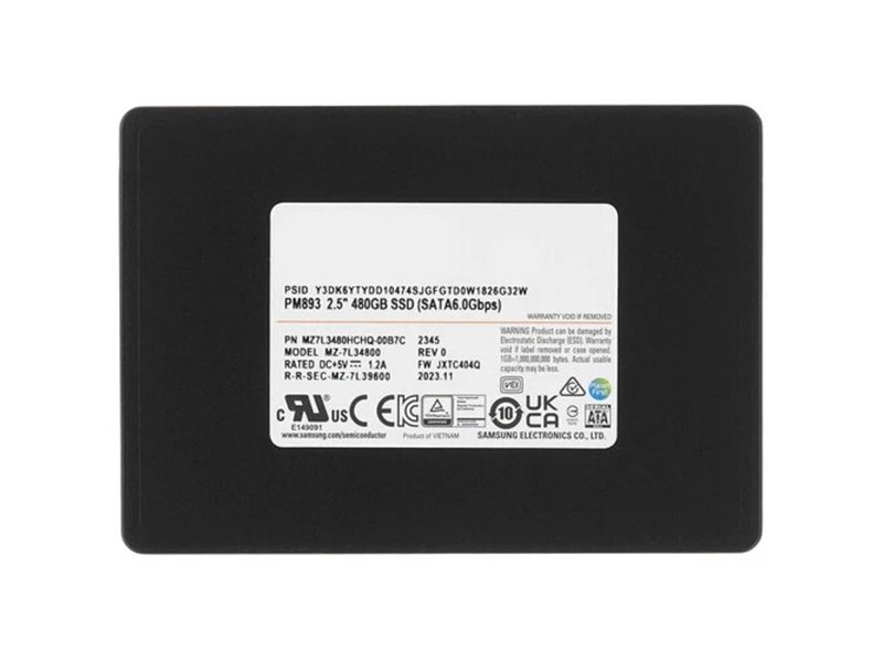 Samsung SSD 480Gb PM893 MZ7L3480HCHQ-00B7C