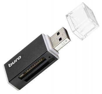 Устройство чтения карт памяти USB2.0 Buro BU-CR-3104 черный