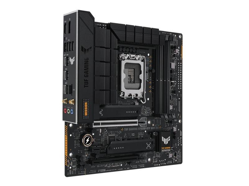 Материнская плата ASUS TUF GAMING B760M-BTF WIFI D4, LGA1700, B760, 4*DDR4, 4*SATA, 3*M.2, 4*USB 3.2, 3*USB 2.0, Type-C, 2*PCIx16, 1*PCIx1, DP+HDMI, mATX; 90MB1E50-M0EAY0