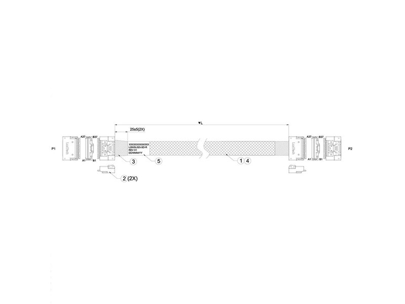 Кабель Luxshare L285SL025-SD-R Slimline SASx8 to Slimline SASx8 80CM