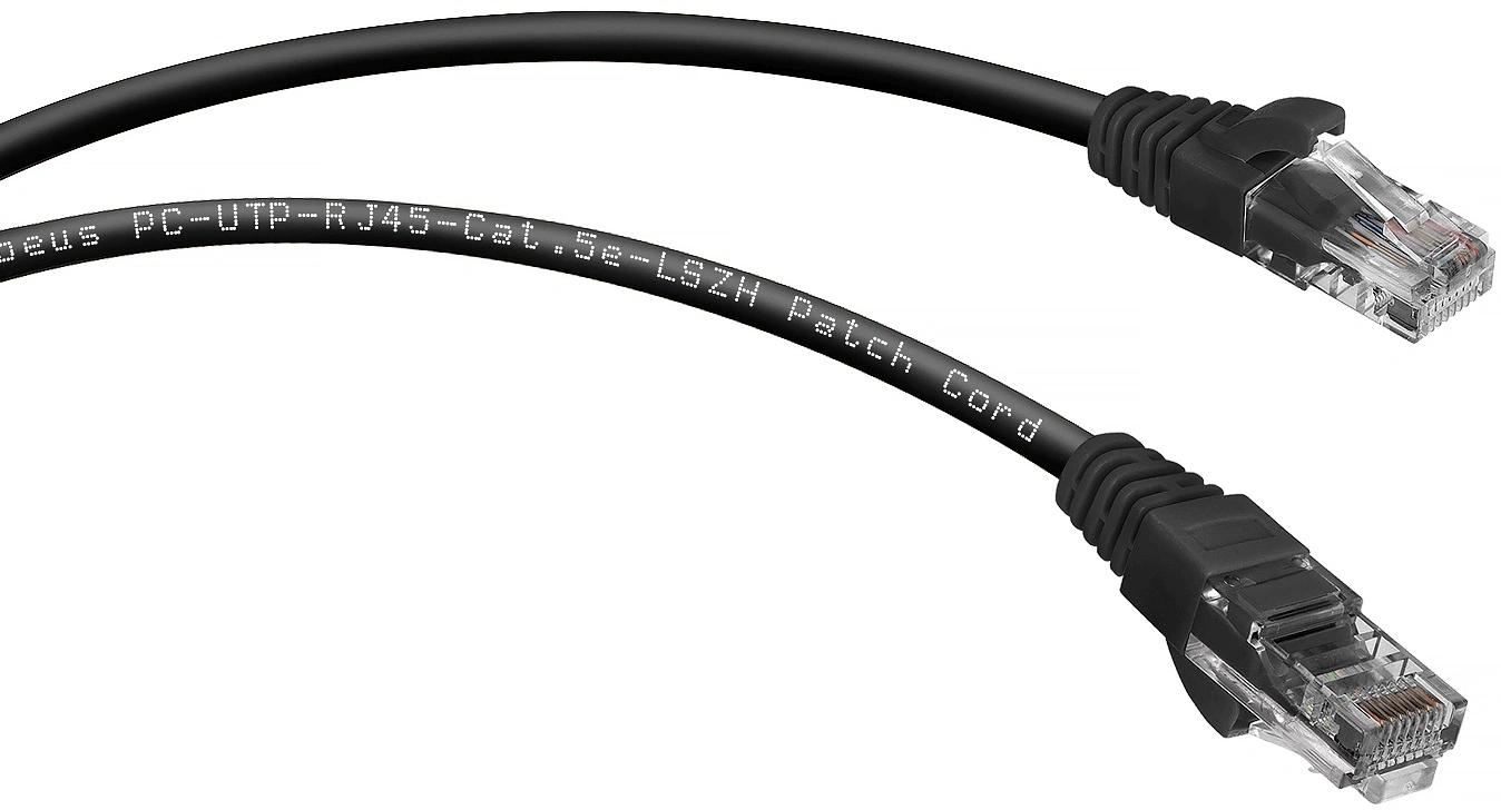 Патч-корд Cabeus PC-UTP-RJ45-CAT.5E-1M-BK-LSZH U/UTP RJ-45 вил.-вилка RJ-45 кат.5E 1м черный LSZH
