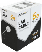 Кабель информационный PROconnect 01-0043-3 кат.5E UTP 4 пары 24AWG PVC внутренний 305м серый