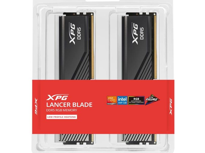 Оперативная память ADATA LANCER BLADE RGB DDR5 DIMM 16GB 5600MHz 2*8GB 46-45-45 1.1V BLACK DUAL TRAY