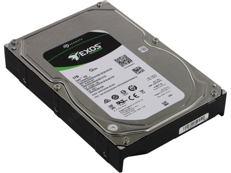 Жесткий диск HDD SAS Seagate 1Tb, ST1000NM001A, Exos 7E8, 7200 rpm, 256Mb buffer (analog ST1000NM0045), 1 year