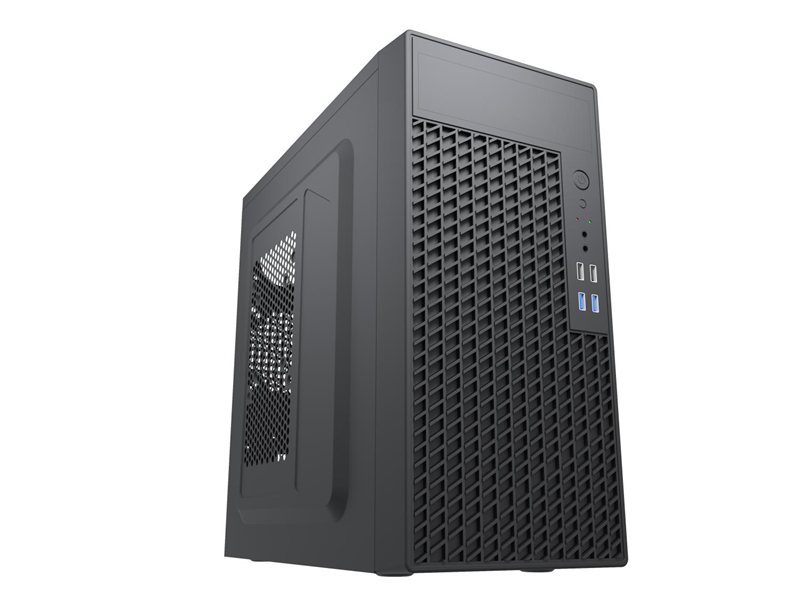 Корпус с блоком питания 450Вт./ Case Forza mATX, 450W, 2xUSB2.0+2xUSB3.0, Black, w/o FAN, 8 cm fan PSU, power cord