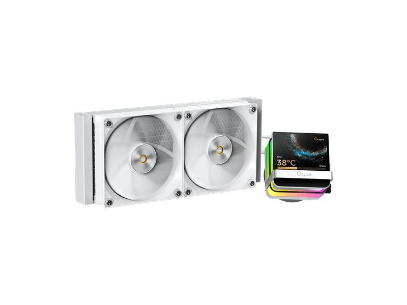 Система жидкостного охлаждения/ Water Cooling System Ocypus Sigma L24 PRO WH (290W, 240mm, LED, White, ARGB/ Fans: 2x120mm, 90CFM, 2400RPM/ Pump height 97mm, 30dBA, 3100RPM, Rad thickness 27mm/ S: 1851, 1700, 1200, 115X, AM5, AM4)
