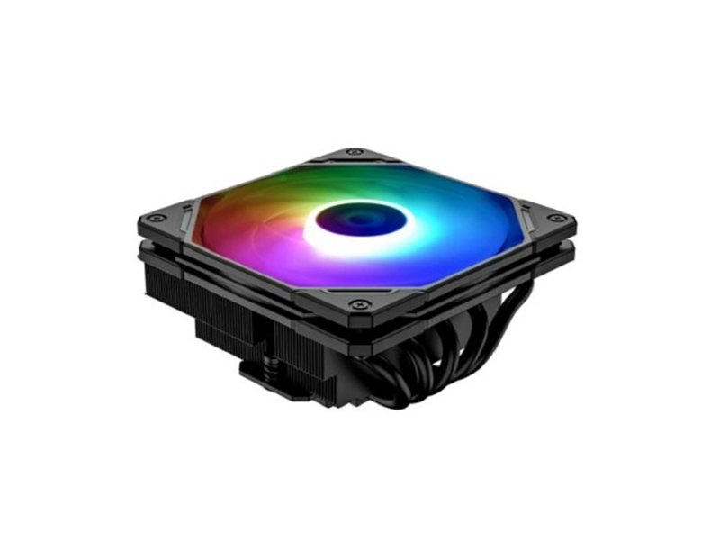 Cooler ID-Cooling IS-55 ARGB Black LGA1700/1200/115X/AM5/AM4 высота 55mm (27шт/кор, TDP 125W, PWM, 5 тепл.трубок + медная база, ARGB FAN 120mm, черный) BOX