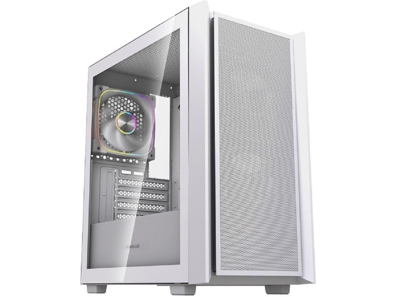 Powercase Корпус Mistral SM03 ARGB, Tempered Glass, 3x120mm ARGB PWM fans, белый, mATX  (CMMSM03W-A3)