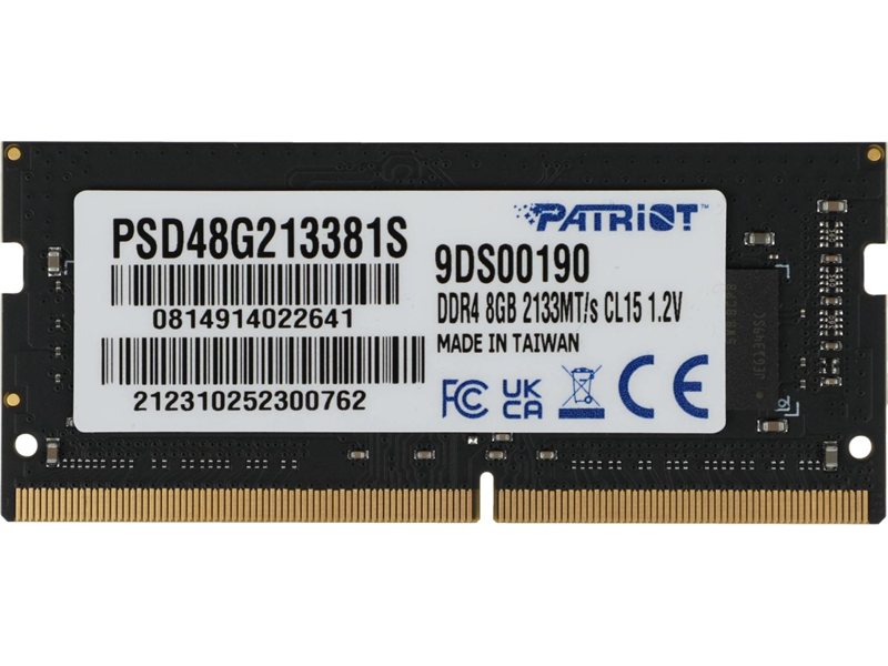 Память DDR4 8Gb 2133MHz Patriot PSD48G213381S Signature RTL PC4-17000 CL15 SO-DIMM 260-pin 1.2В single rank Ret