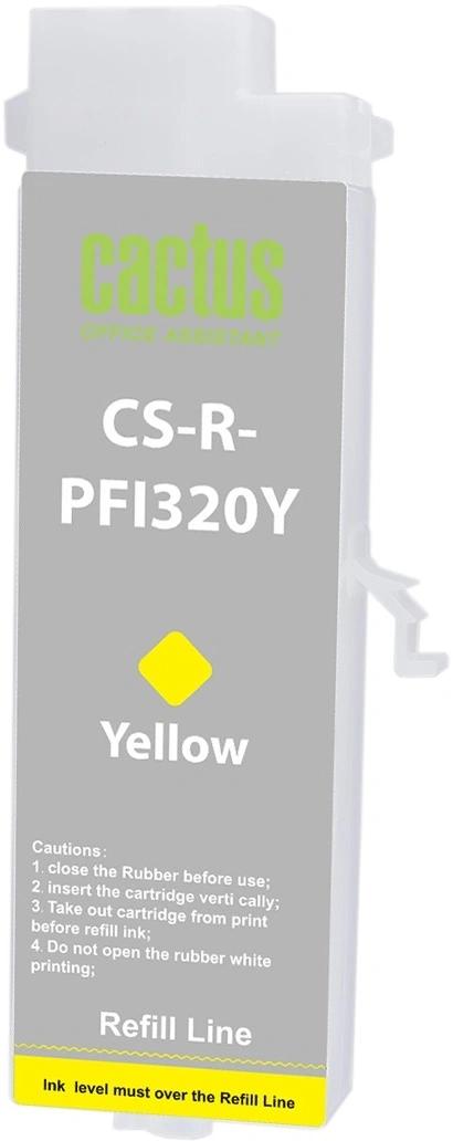Картридж перезаправляемый струйный Cactus CS-R-PFI320Y PFI-320Y желтый для Canon imagePrograf TM-200/200MFP/205/300/300MFP/305/250/255/350/355 без чипа