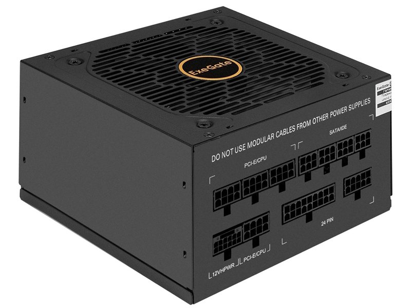 Блок питания Exegate ATX 750W 750VSP 80+ gold (20+4pin) APFC 120mm fan 6xSATA Cab Manag RTL