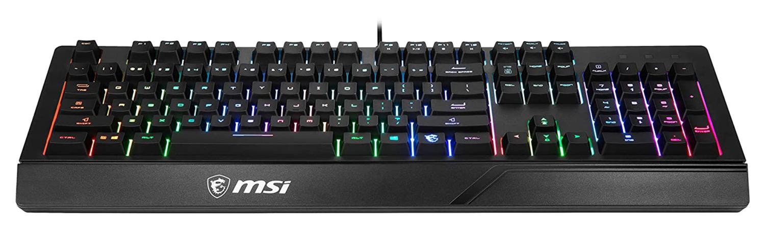 Клавиатура MSI Vigor GK20 RU черный USB Multimedia for gamer LED (подставка для запястий) (S11-04RU230-CLA) кабель 1.8м