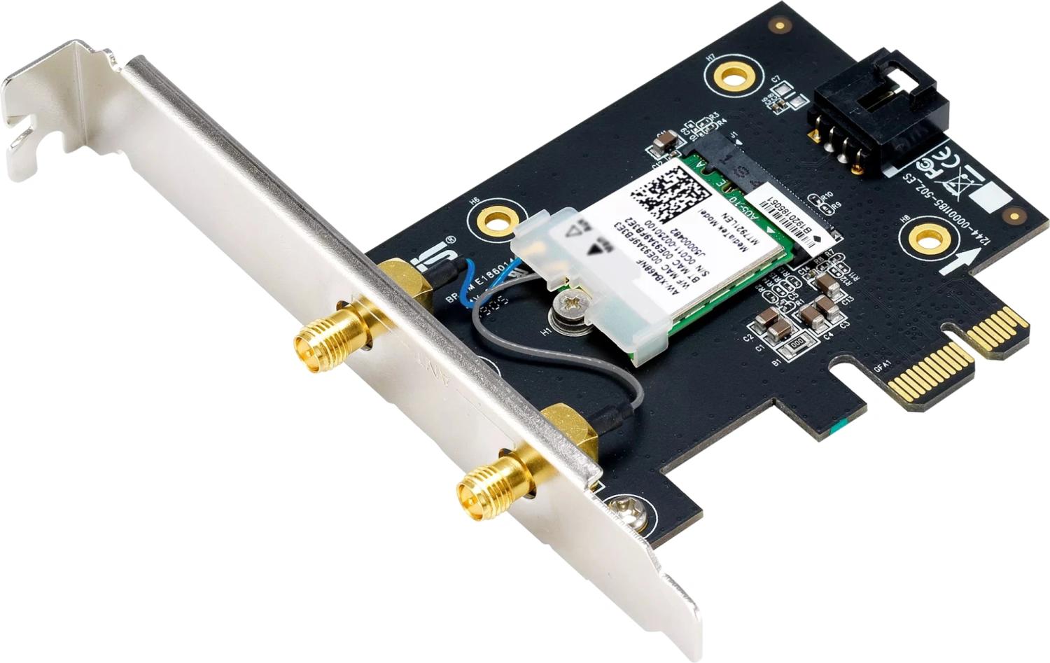 Сетевой адаптер Wi-Fi + Bluetooth Asus PCE-BE6500 BE6500 PCI Express (ант.внеш.съем) 2ант.