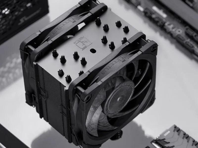 Кулер для процессора/ CPU Cooler Noctua NH-U12A chromax.black (169W, 4-pin PWM, 158mm, Al/Cu, 7x6mm, 2x120x120x25mm, 60CFM, 22.6dBA, 2000RPM, S: 1851/1700/1200/115X, AM5/AM4, Black)