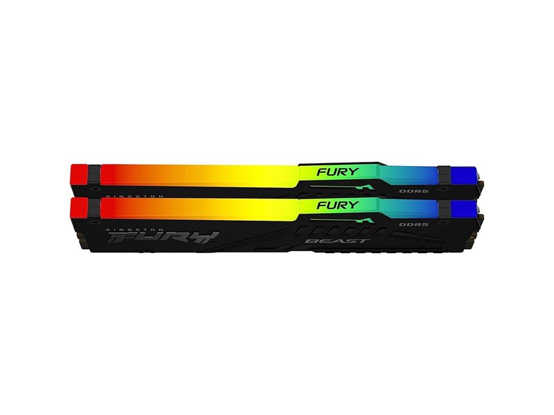 Модуль памяти Kingston 64GB DDR5 5600 FURY Beast Black RGB EXPO Non-ECC Unbuffered DIMM (Kit 2*32gb) 2RX8 36-38-38 1.25V 288-pin 16Gbit
