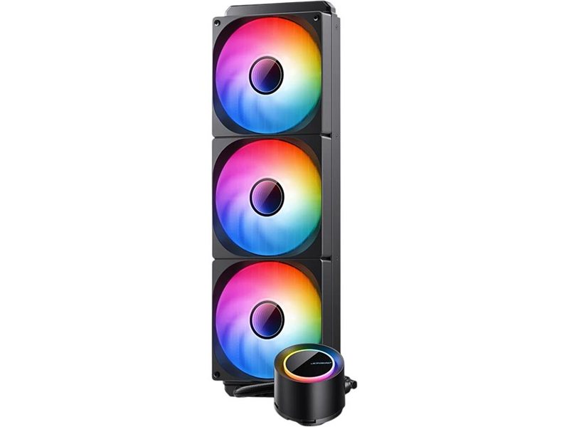 Система жидкостного охлаждения/ Water Cooling System JONSBO TG-420 ARGB Black (300W, 420mm, Black, ARGB/ Fans: 3x140mm, 93.73CFM, 36.2dBA, 1800RPM/ Pump height 54.55mm, 30dBA, 2400RPM, Rad thickness 54.5mm/ S: 1851, 1700, 1200, 115X, AM5, AM4)