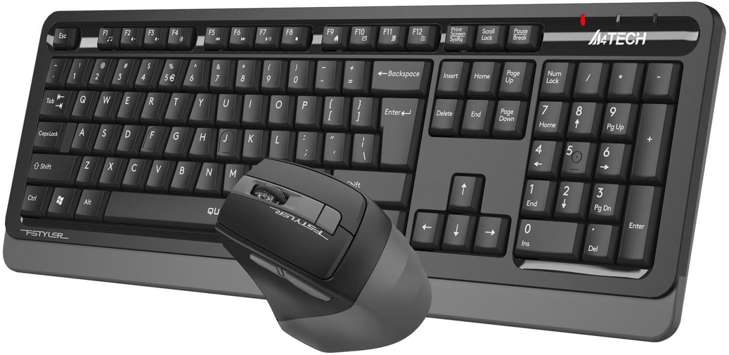 Клавиатура + мышь A4Tech Fstyler FGS1035Q клав:черный/серый мышь:черный/серый USB беспроводная Multimedia (FGS1035Q GREY)