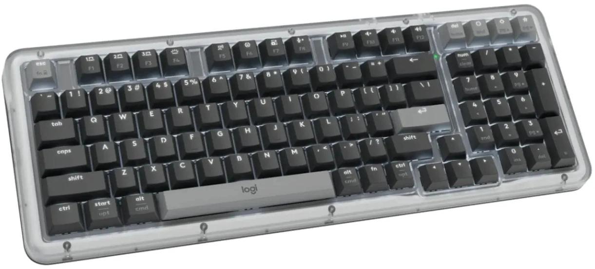 Клавиатура Logitech K98M механическая графитовый USB беспроводная BT/Radio Multimedia LED (подставка для запястий) (920-013040)