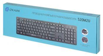 Клавиатура Оклик 520M2U черный/черный USB slim Multimedia (1061587) кабель 1.6м