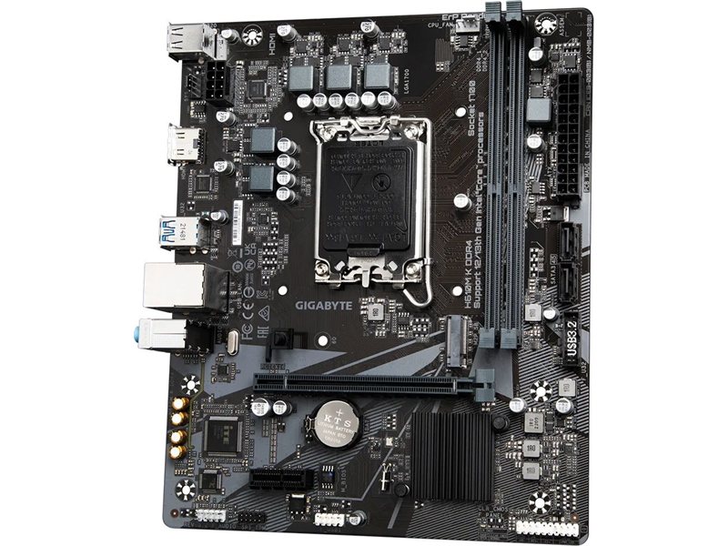 Материнская плата MB GIGABYTE INTEL H610 s1700, 2xDDR4(64GB), HDMI 2.0, 1xPCIe 4.0x16, 1xPCIe 3.0, 1xLAN, 2xSATA 6Gb/s, 1xM.2, 2xUSB 3.2, 4xUSB 2.0, mATX