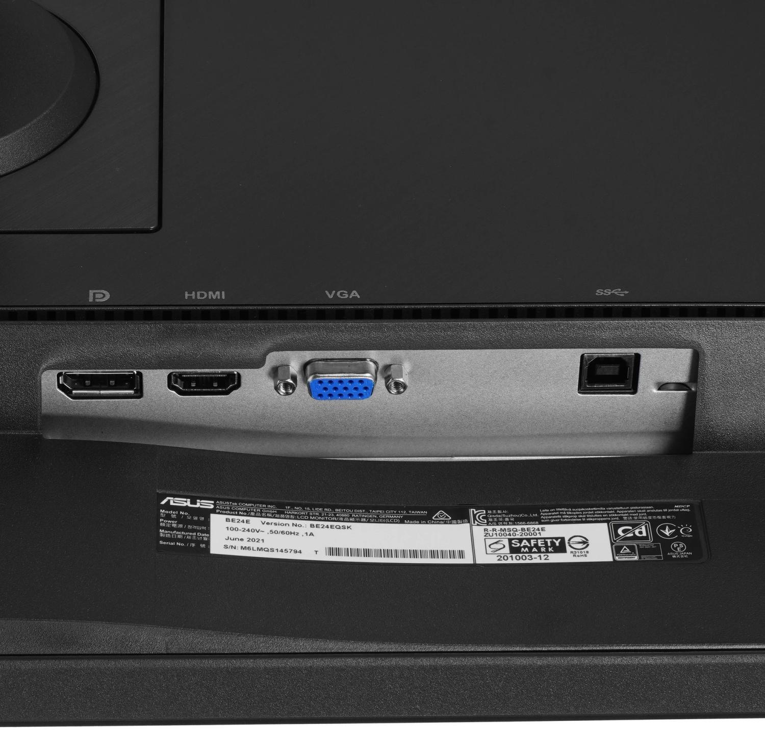 Монитор Asus 23.8" Business BE24EQSK черный IPS LED 16:9 HDMI M/M Cam матовая HAS Piv 1000:1 300cd 178гр/178гр 1920x1080 75Hz VGA DP FHD USB 5.6кг