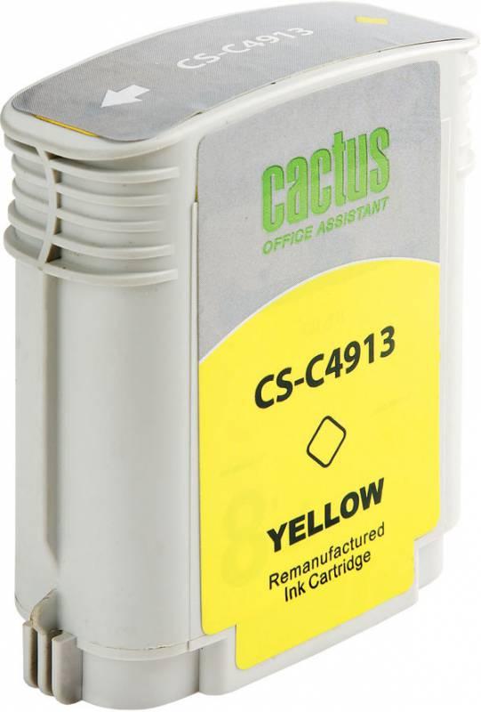 Картридж струйный Cactus CS-C4913 №82 желтый (72мл) для HP DJ 500/800C с чипом