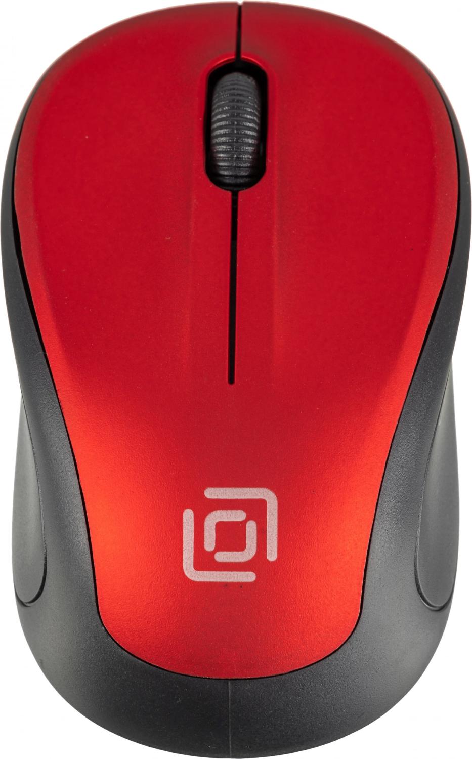Мышь Оклик 665MW черный/красный оптическая 1600dpi беспров. USB для ноутбука 3but (1025135)