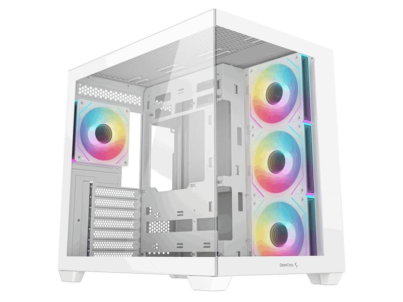 корпус Deepcool CG530 4F WH без БП, боковое окно (панорама), 3x120мм ARGB Reverse вентилятора на боковой стенке, 1x120мм ARGB вентилятор сзади, белый, ATX (R-CG530-WHADA4-G-1)