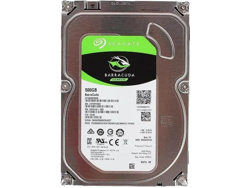 Жесткий диск Seagate Barracuda HDD 3.5" SATA 500Gb, 7200 rpm, 32Mb buffer, ST500DM009, 1 year, (analog ST500DM002) (упаковка вскрыта, диск восстановленный)